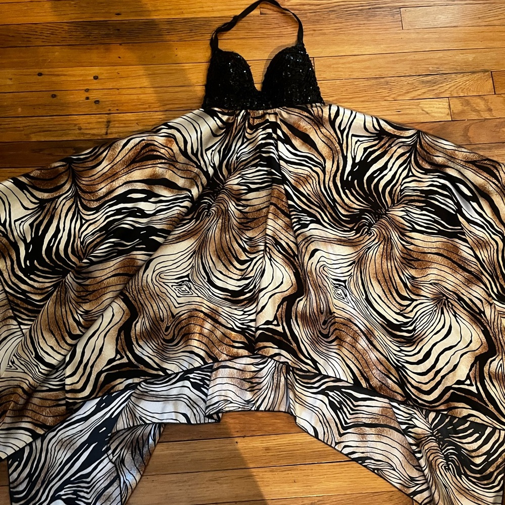 Halter Neck Sequin y2k Print Dress